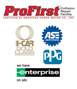 Logos of i-Car, PPG, ASE, and Enterprise Rental Car